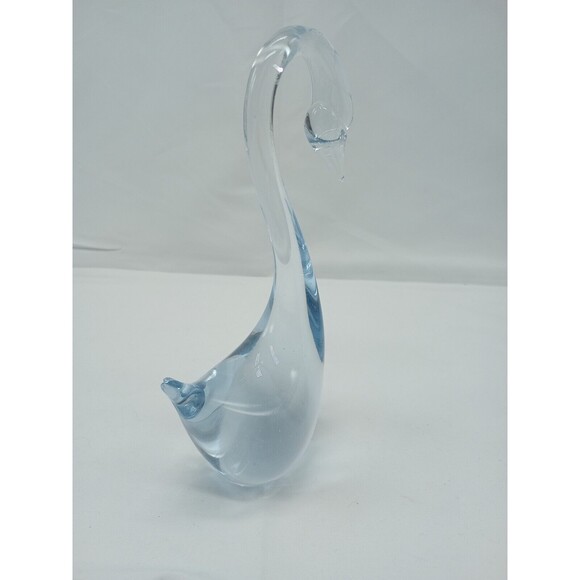 Art Glass Swan Pale Blue Hand Blown Murano Style MCM Mid Century SOMMERSO - Picture 6 of 12